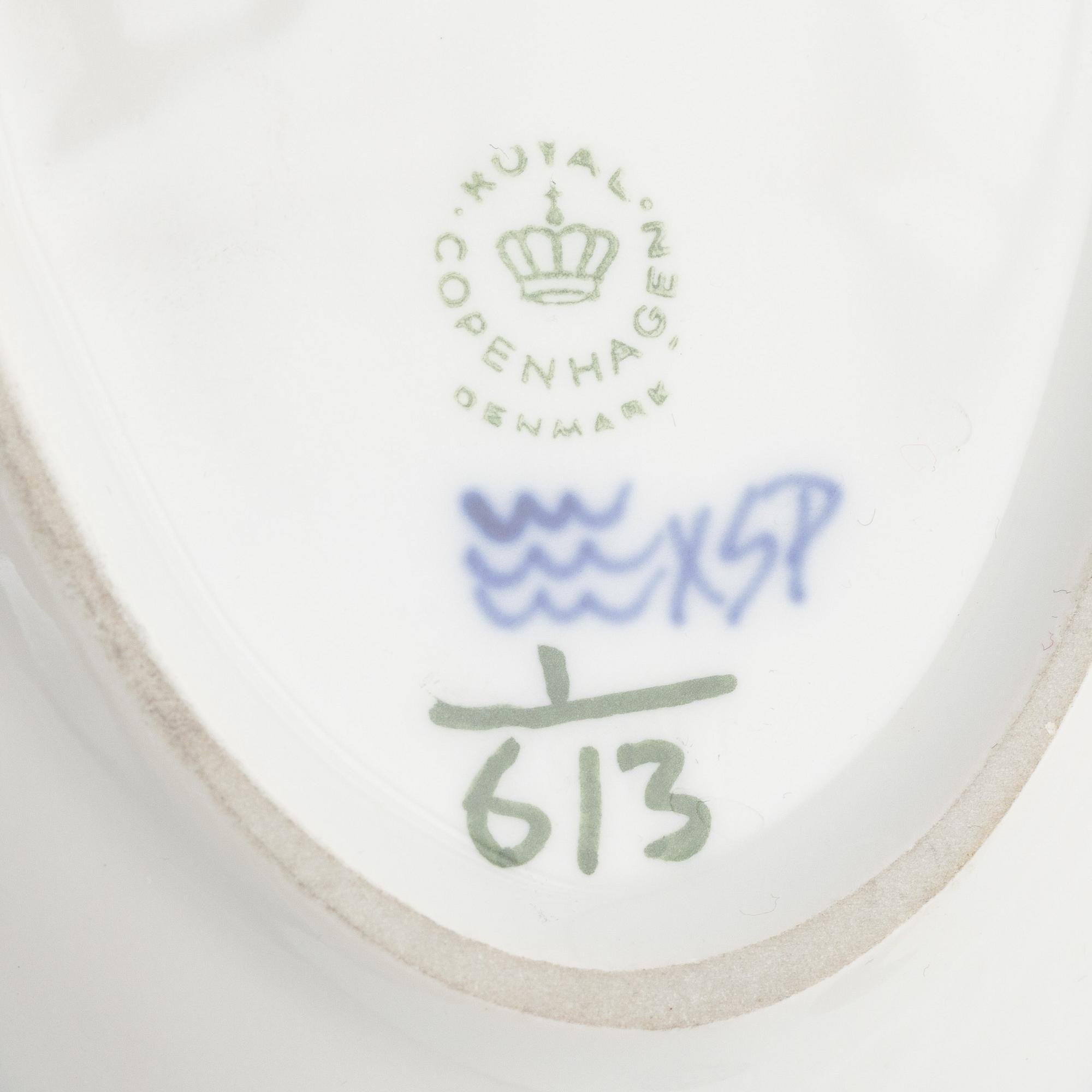 Kaffeservis, porslin, 11 delar, "Musselmalet", halvblonde, Royal Copenhagen, Danmark.