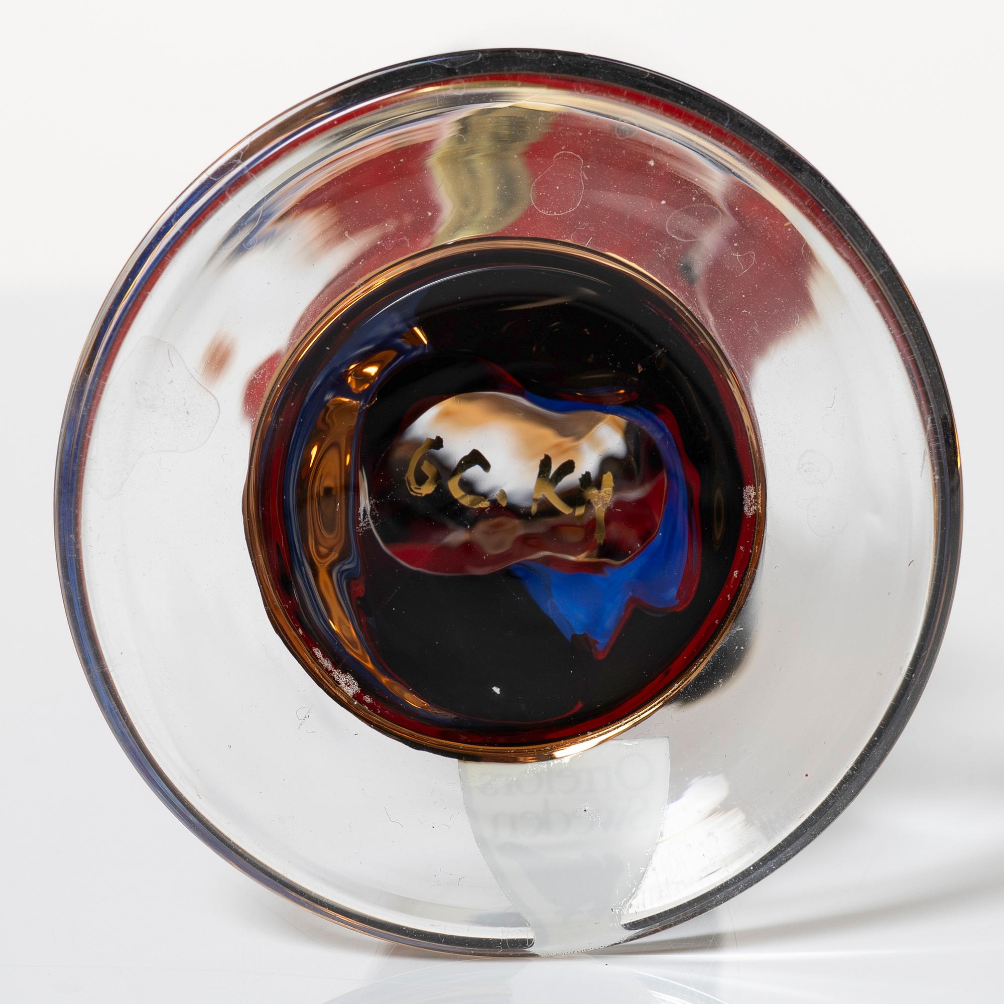 Gunnar Cyrén, snapsglas, 5 st, s.k. "djävulsglas", ur "Nobel" servisen, Orrefors.