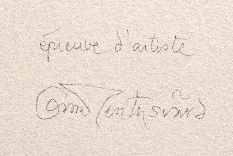 Oscar Reutersvärd, six color lithographs, signed épreuve d'artiste.