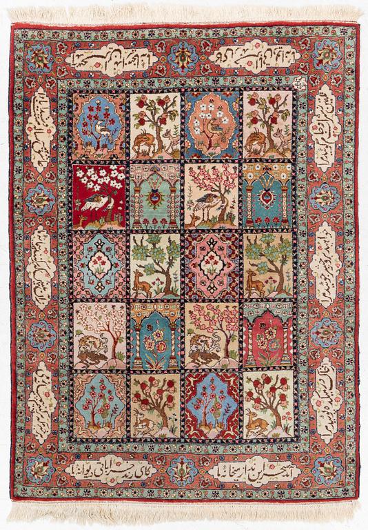 A figural Tabriz, c. 193 x 144 cm.
