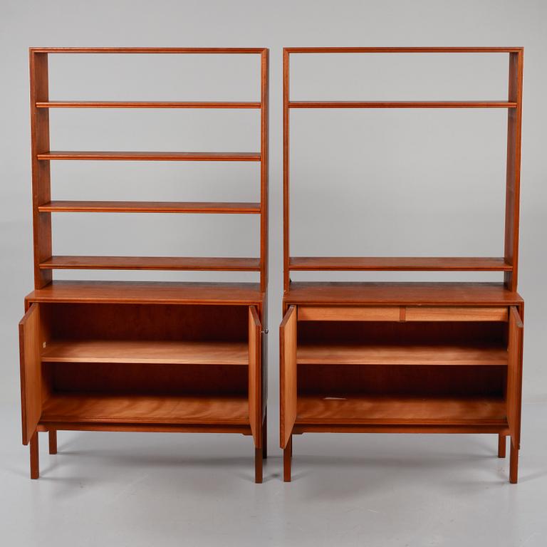 SIDEBOARDS, ett par, BOKHYLLEUPPSATSER, ett par, Sverige, 1950/1960-tal.