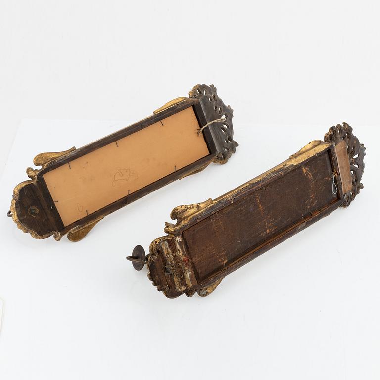Spegellampett, rokoko, 1700-talets andra hälft samt spegellampett, rokokostil, 1900-tal.