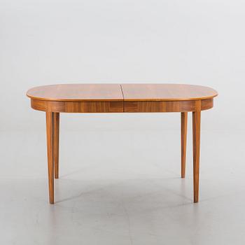 CARL MALMSTEN, MATBORD med två iläggsskivor samt STOLAR, 6 st, "Pyramid".
