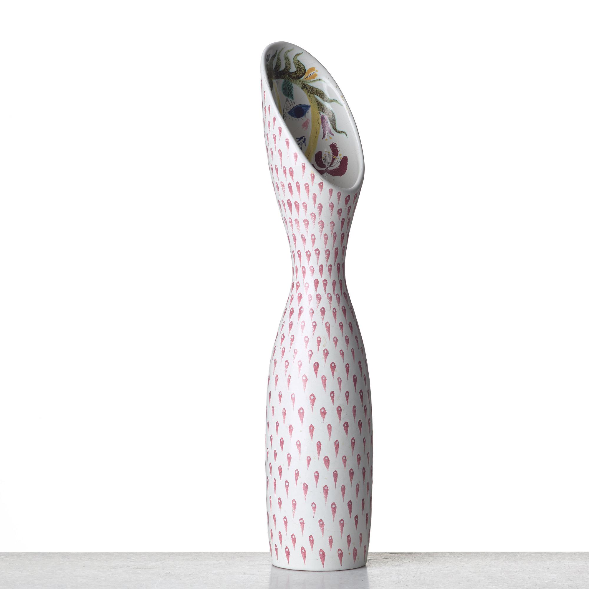 Stig Lindberg, a faience vase, Gustavsberg studio; Sweden 1951.