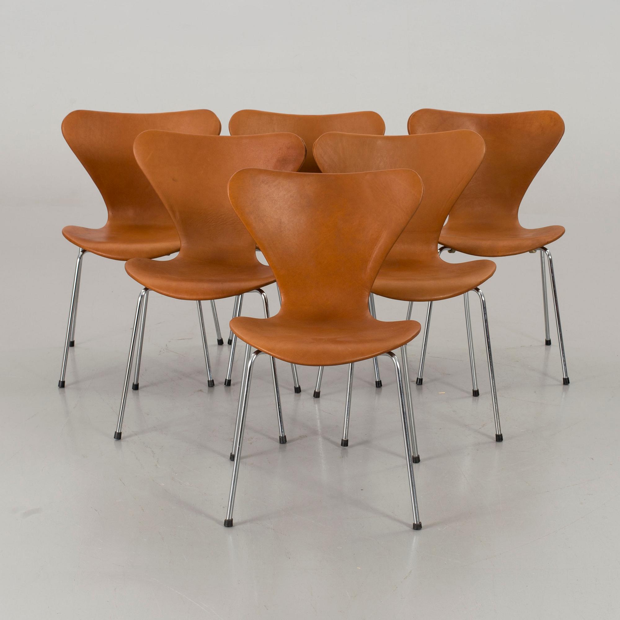 SIX ARNE JACOBSEN CHAIRS,