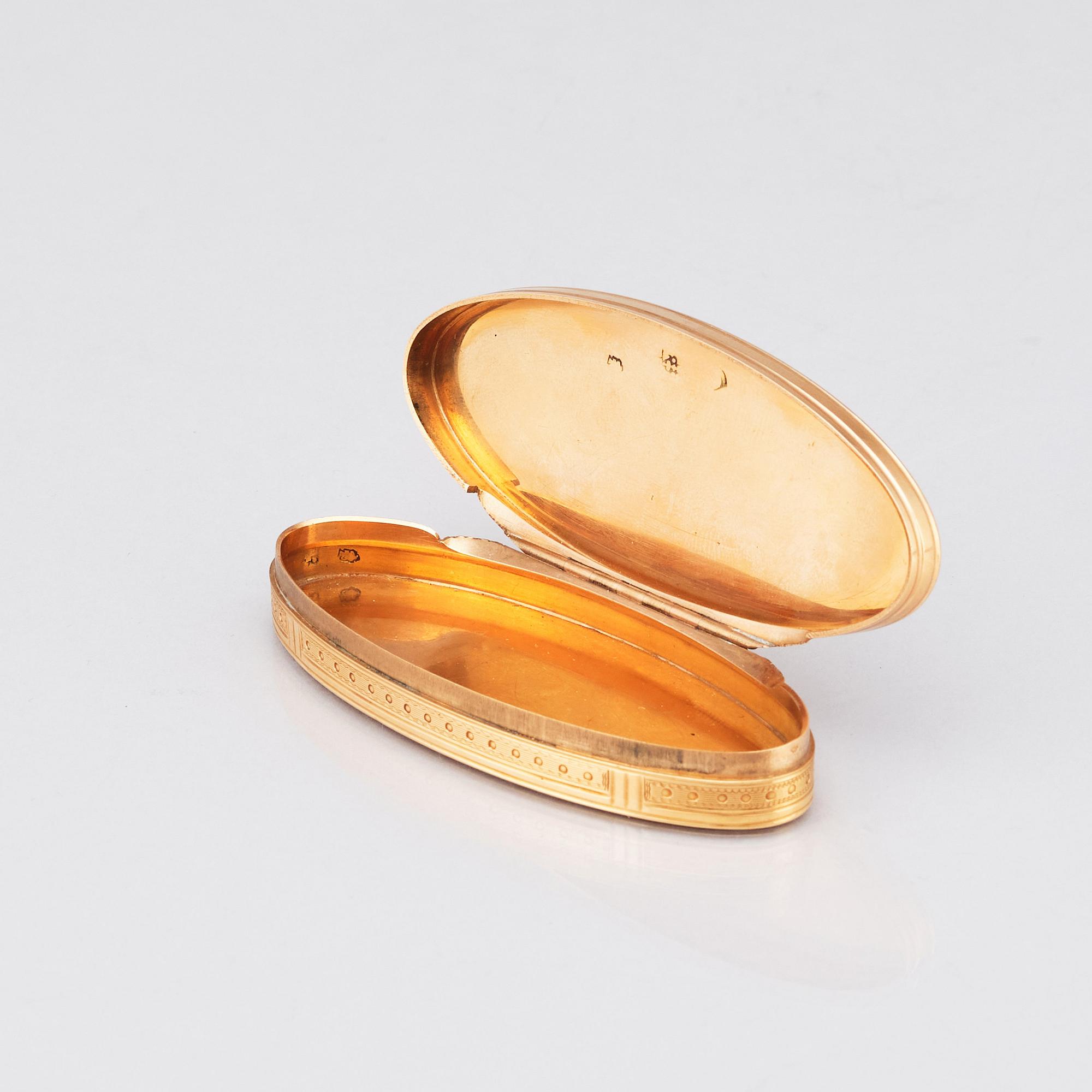 Dosa, guld 18K, Paris 1789-1791, kontrollör Jean-François Kalendrin.