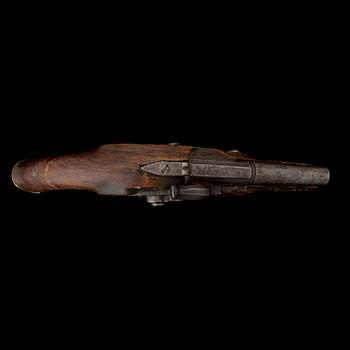 PERCUSSION LOCK PISTOL, mid 19th century.