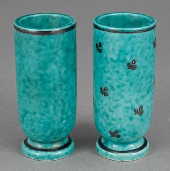 MINIATYRER/VASER, 2 st, "Argenta", Wilhem Kåge, Gustavsberg, 1900-talets andra hälft.