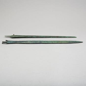 Two Loristani bronze sword blades around 1000 B.C.