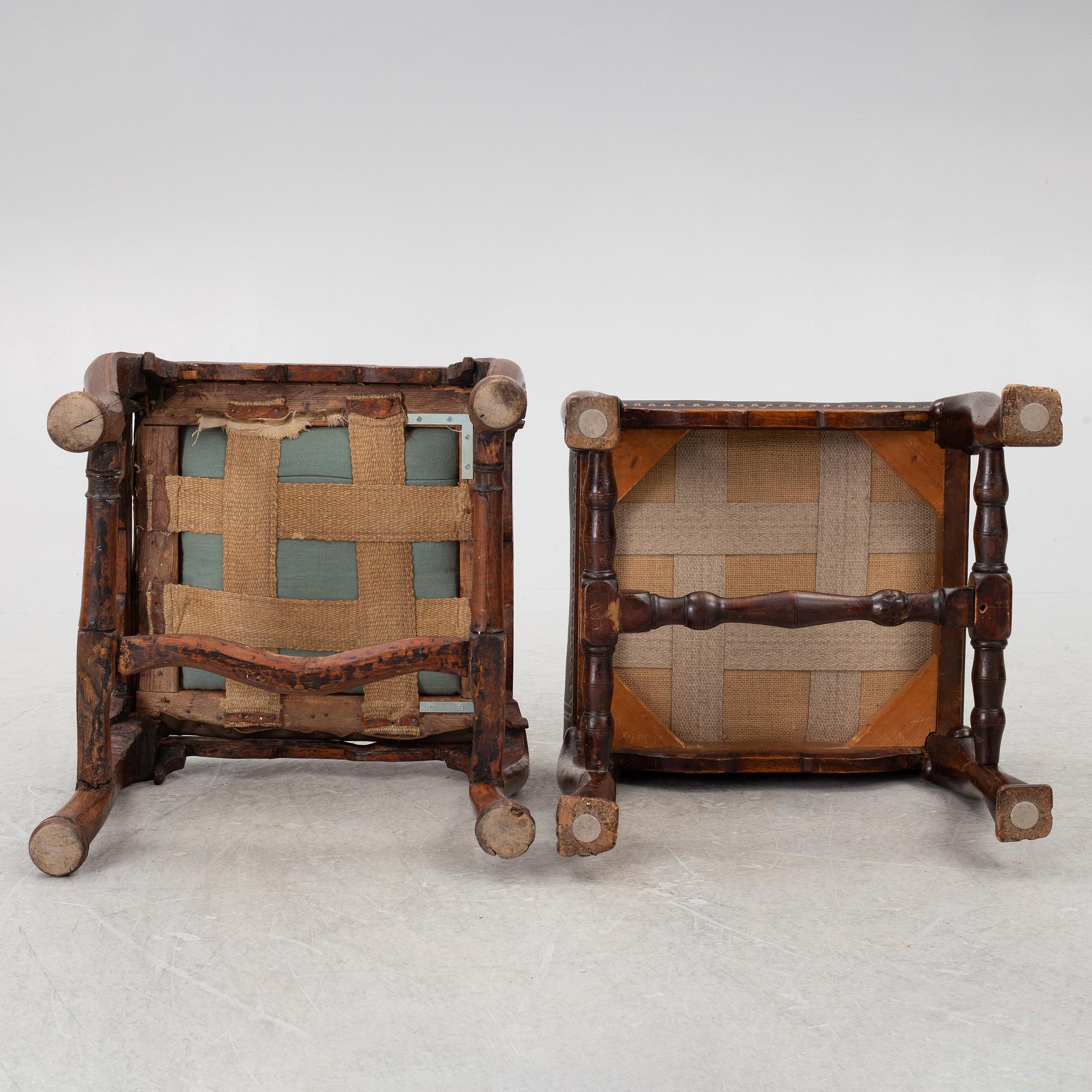 Two late-Baroque stools, around 1700.