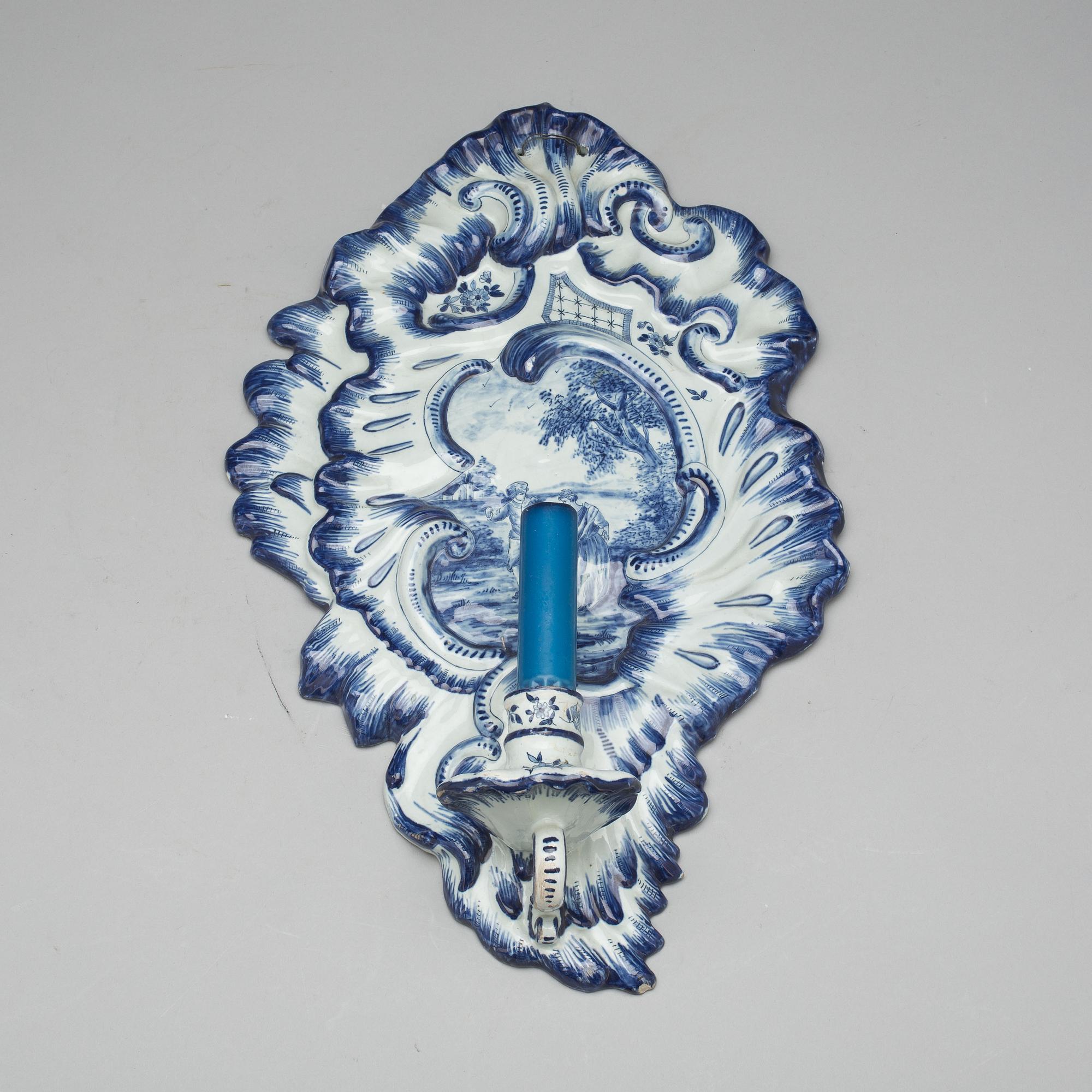 LJUSLAMPETT, fajans. Rokokostil, Holland.