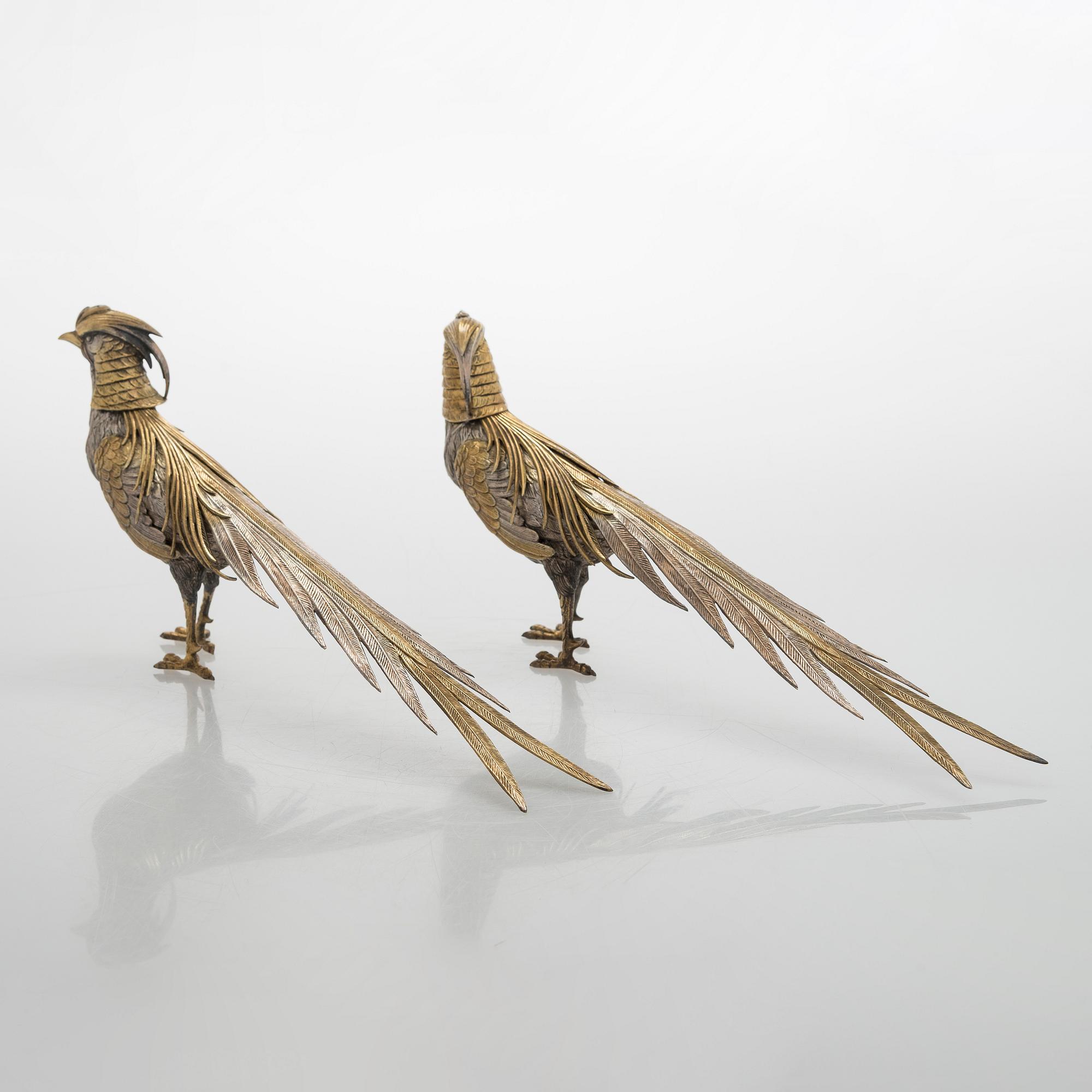 Bordsdekorationer, ett par, silver, Spanien kring 1900-talets mitt.