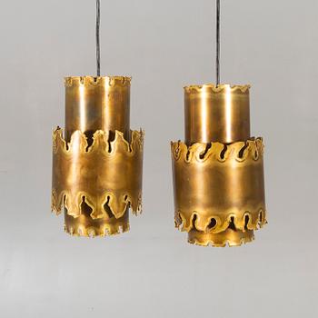 Svend Aage Holm-Sörensen, ceiling lamps, a pair, Holm-Sörensen & co, Denmark, 1970s.