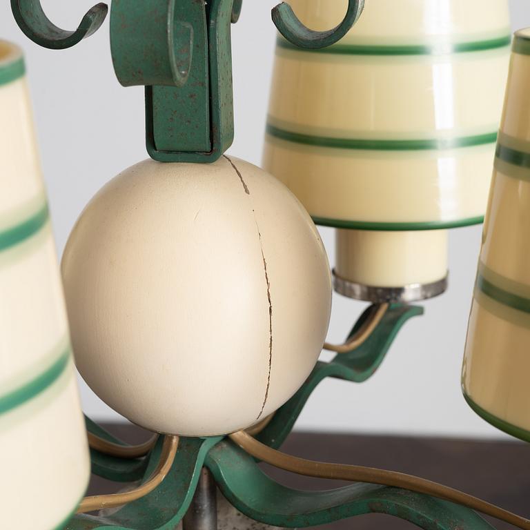 Harald Notini, a model "10894" ceiling lamp, Arvid Böhlmarks Lampfabrik, Stockholm, 1930s.