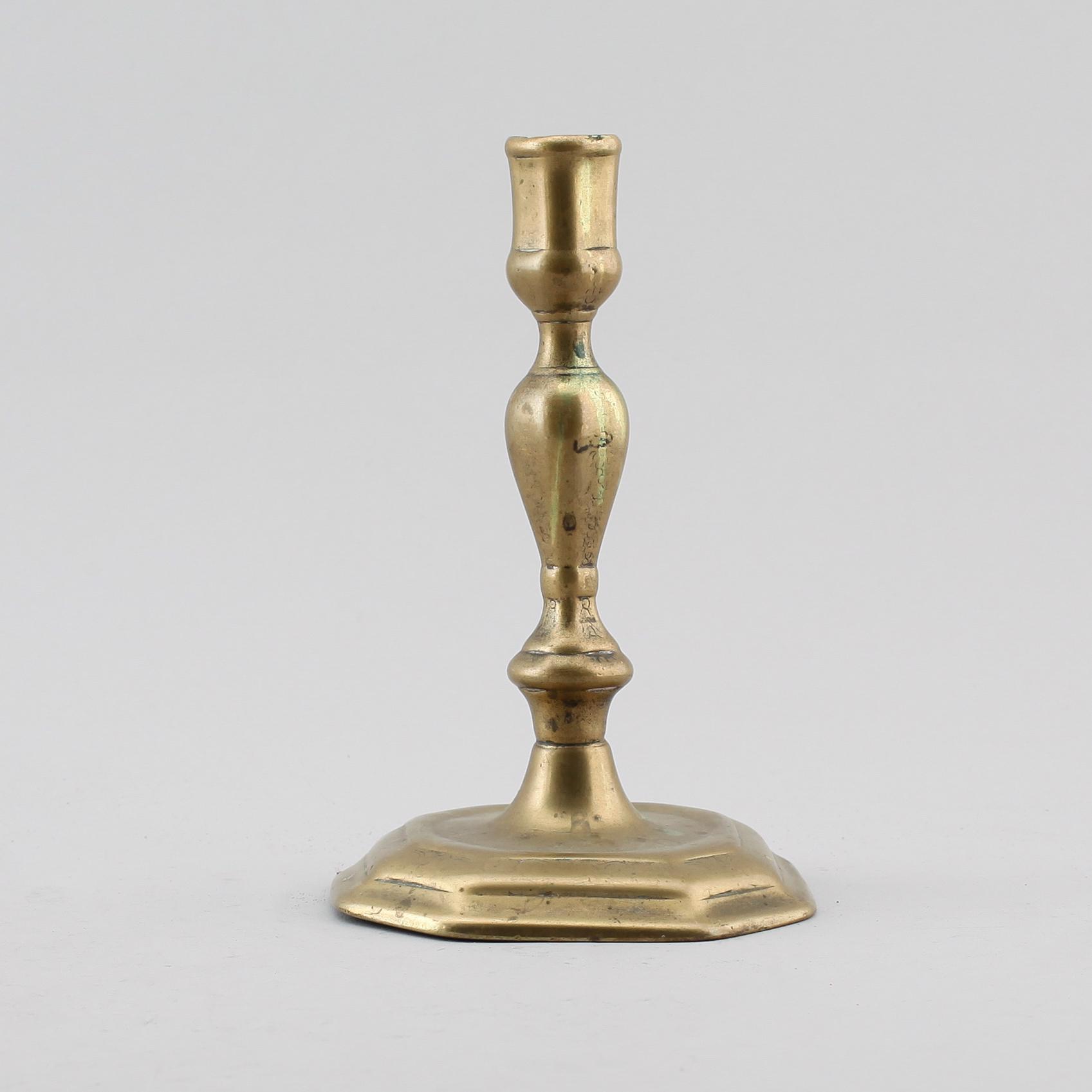 LJUSSTAKE, mässing, 1700-tal.
