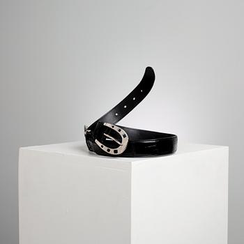 619. BELT, Ralph Lauren, a black alligator belt.