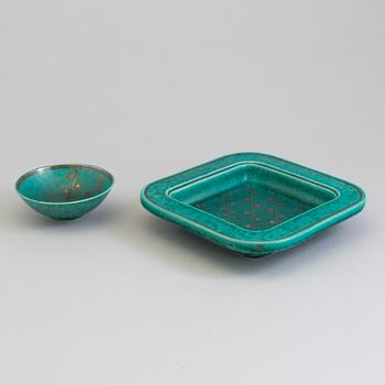 WILHELM KÅGE, two 'Argenta' stoneware bowls from Gustavsberg, second half of the 20th Century.