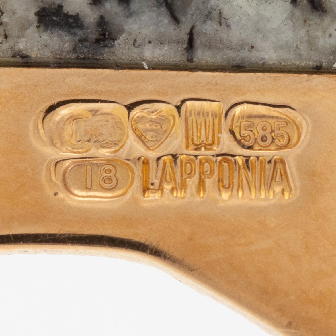 Björn Weckström, necklace 14K gold with stone/rock, for Lapponia Finland 1986.