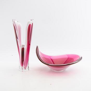 Paul Kedelv, Vas samt skålfat "Coquille"  Flygsfors 1900-talets mitt.