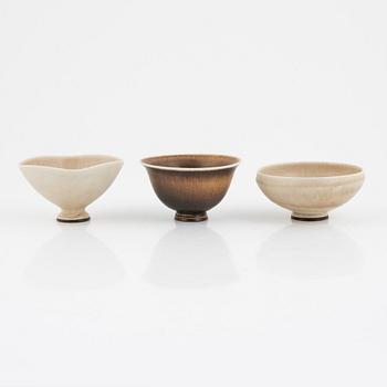 Berndt Friberg, three stoneware bowls, Gustavsberg Studio 1975.