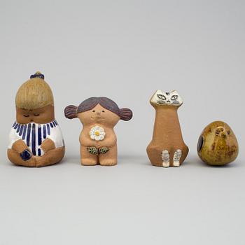 LISA LARSON, figurer, 4 st, stengods, Gustavsberg.