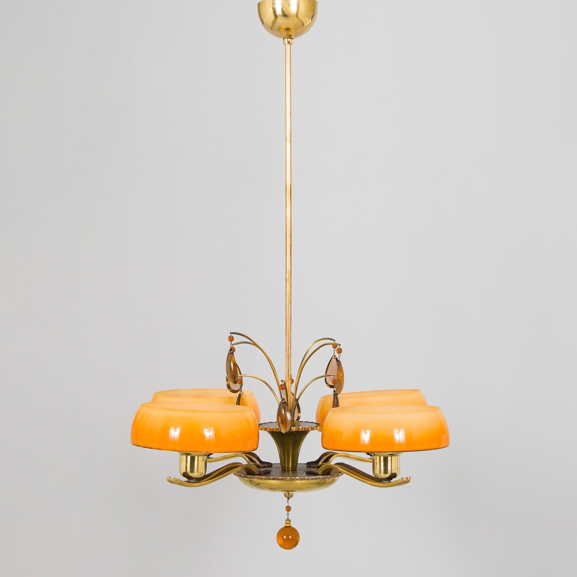 Paavo Tynell, taklampa modell 1253/4, Taito, 1930-tal.