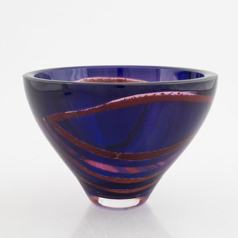 Jan Johansson, skål, glas, ravenna, Orrefors 1989.