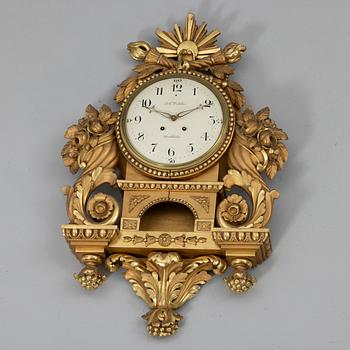 Wall clock, Gustavian style, P.N. Wohlin, Stockholm, 20th century.