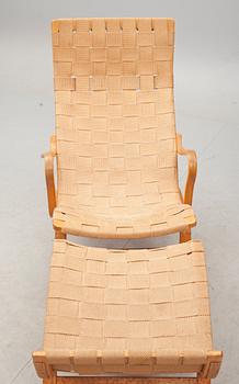 FÅTÖLJ  med FOTPALL, "Pernilla", Bruno Mathsson, Firma Karl Mathsson, 1944.