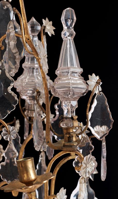 A Louis XV 18th/19th century century six-light chandelier.