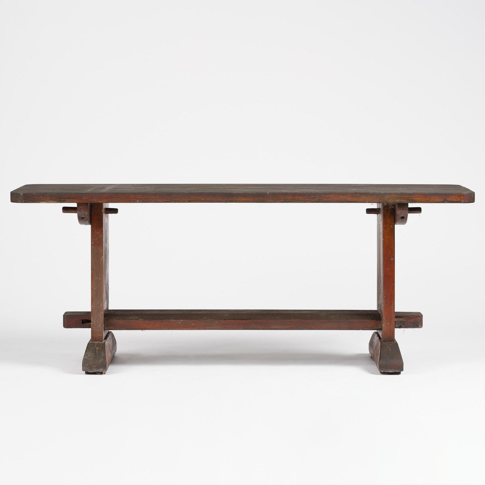 Axel Einar Hjorth, a stained pine "Skoga" table, Nordiska Kompaniet, Sweden, 1930s.