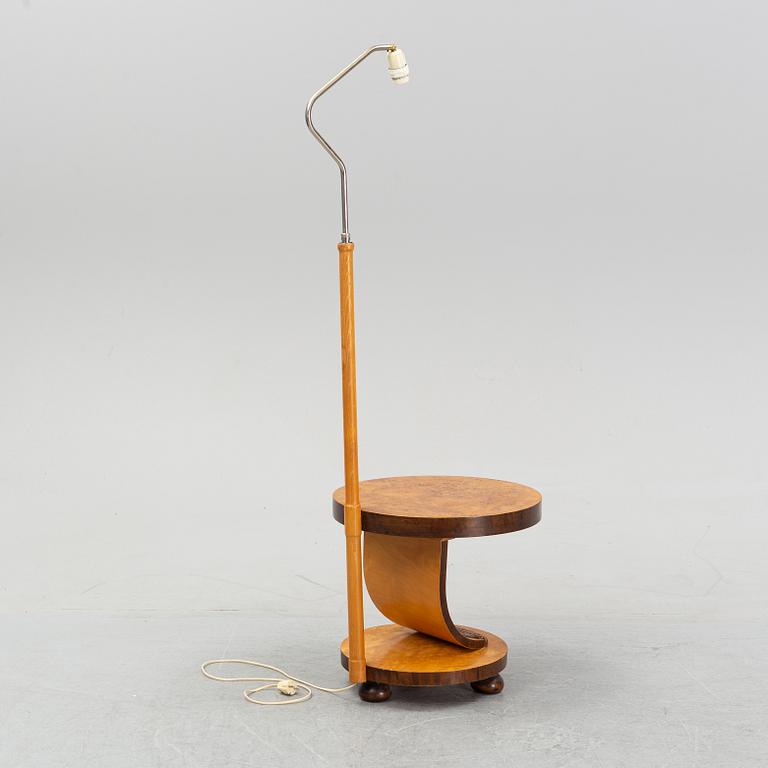 A golv lamp with table, 1930's-40's.