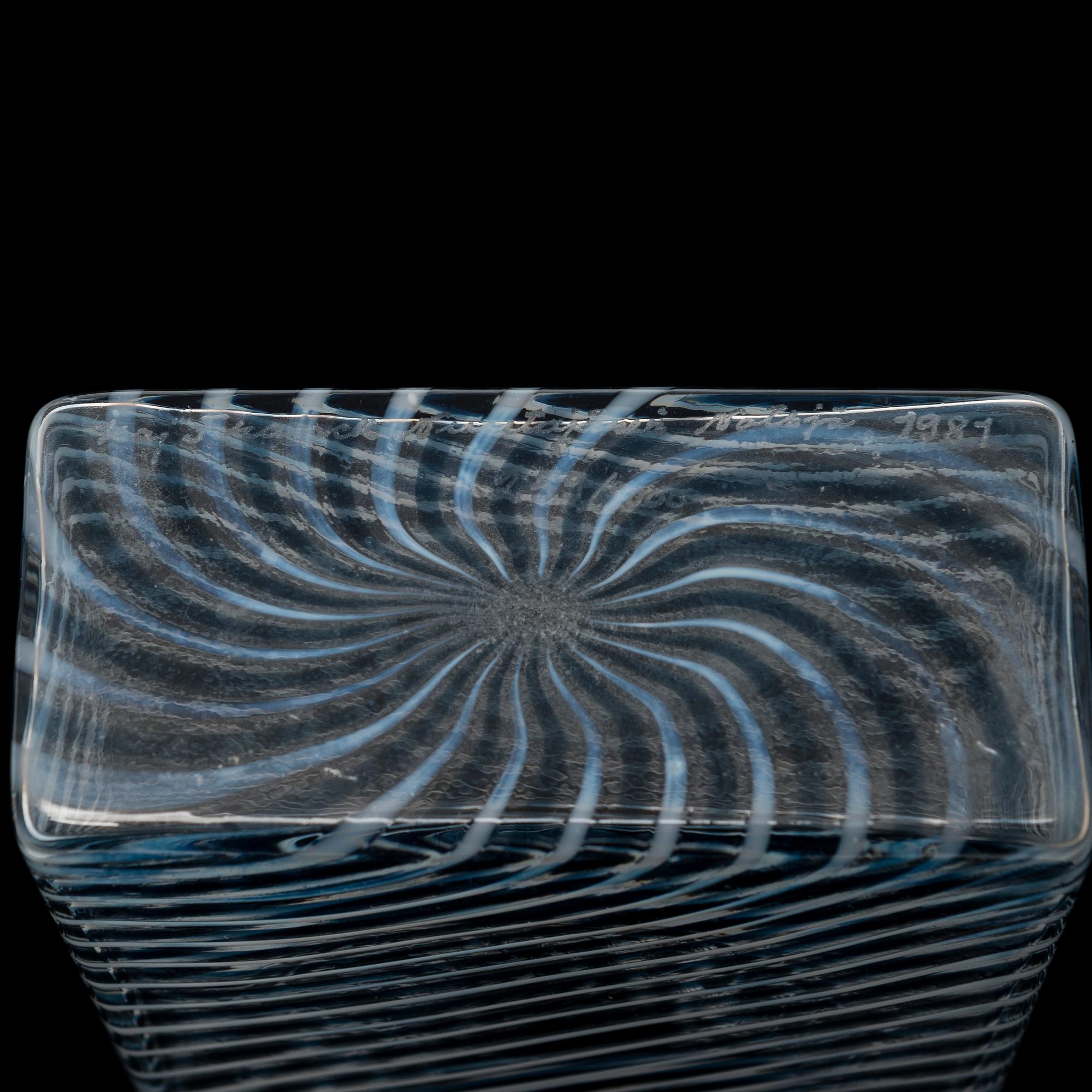 KAJ FRANCK, PULLO, lasia, signeeratttu Kaj Franck Nuutajärvi Notsjö 1981, numeroitu 259/1000.