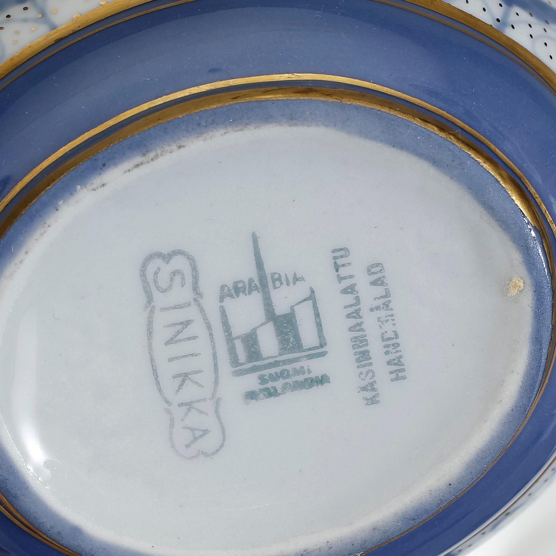 KAFFESERVIS, 22 delar. "Sinikka", Arabia, i produktion 1940-57.