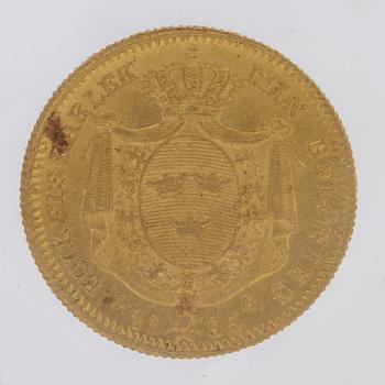 A gold 1 ducat coin Karl XIV Johan of Sweden, 1835.