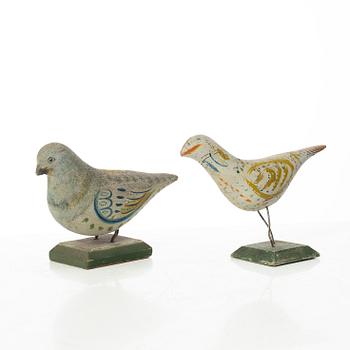 Birds, 2 pcs, folk art, early 20th century.