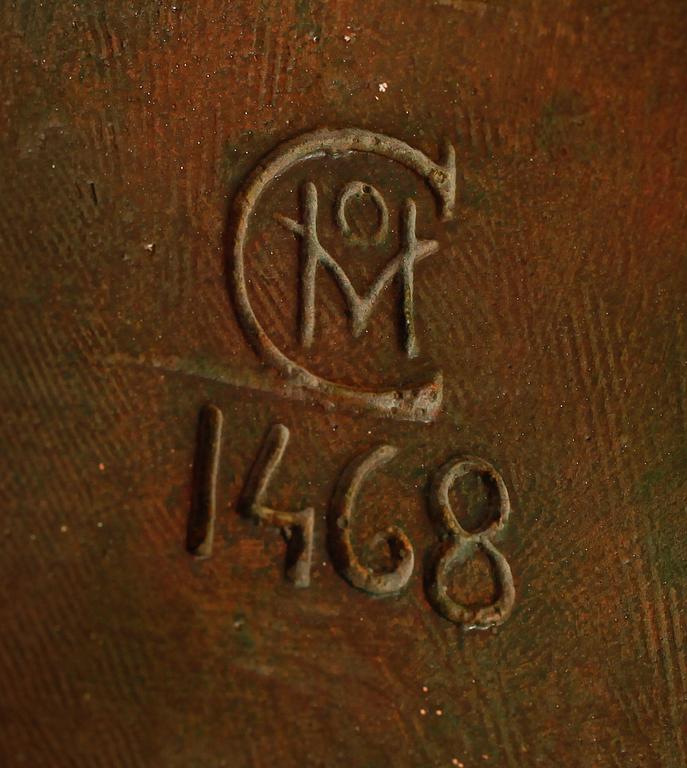 SKULPTUR, terracotta, monogramsignerad, sekelskiftet 1900.