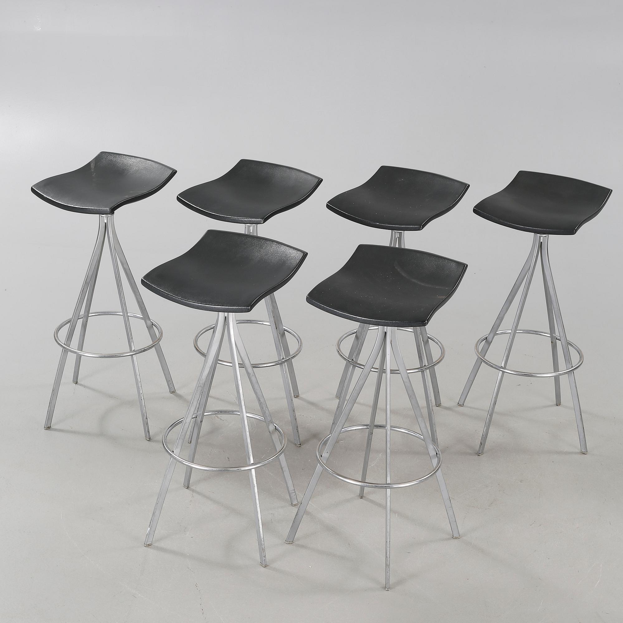 Six bar stools from Mobles 114 Barcelona, 21th century.