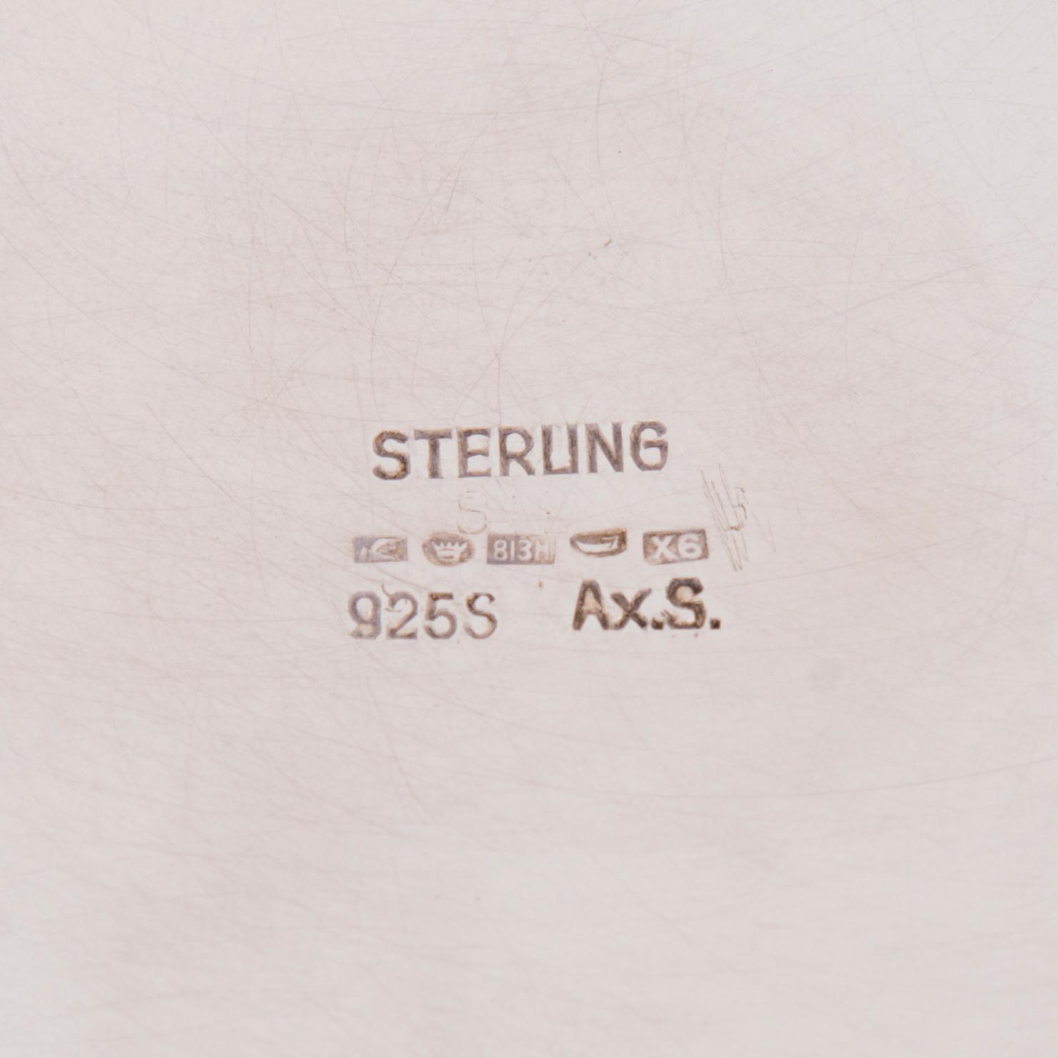 AXEL SALOMONSEN, MALJAKKO, sterlinghopeaa, Kööpenhamina, Tanska. Suomalaiset tarkastusleimat 1951.