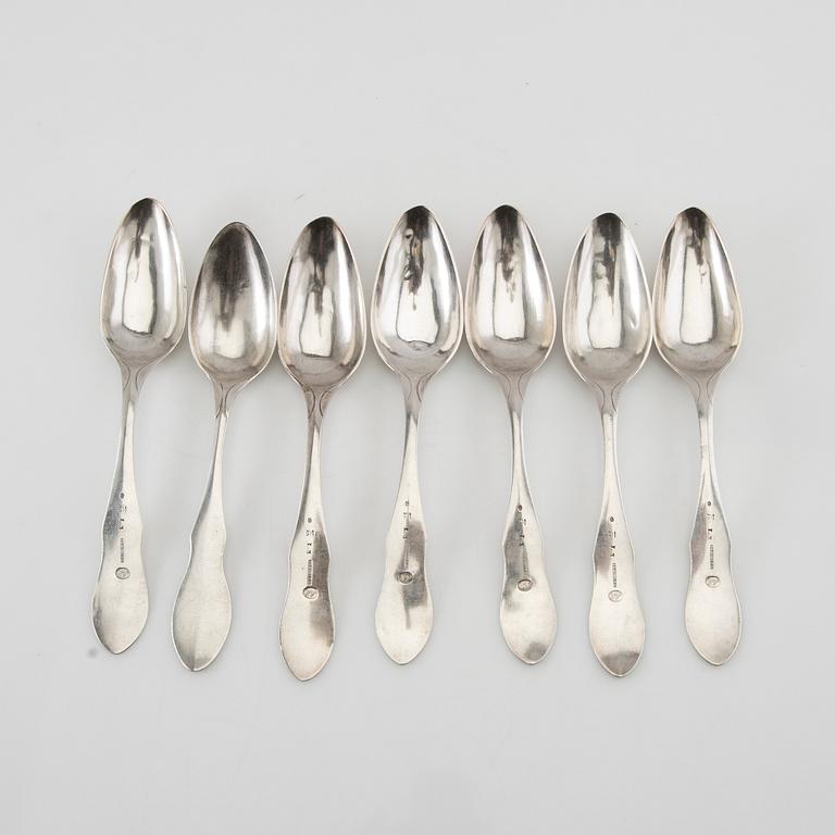 Gustaf Georg Rehnberg spoons 6+1 pcs silver Norrköping 1817.