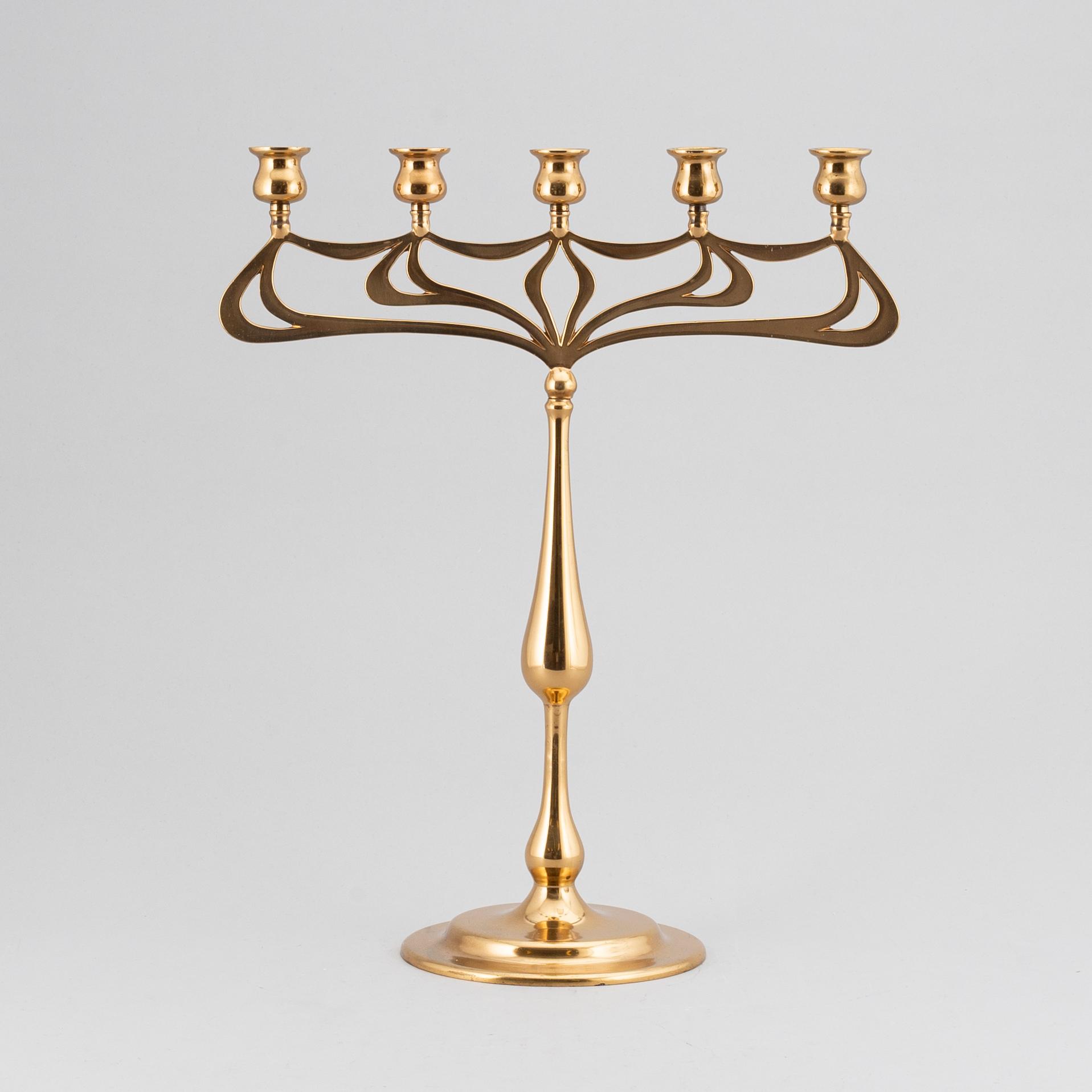 KANDELABER, mässing, Jönköping no 61, jugend, 1900-talets början.