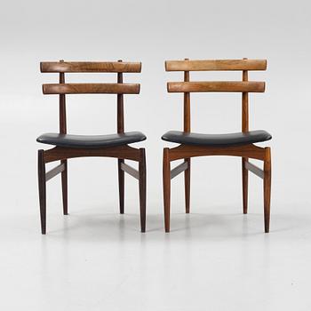 Poul Hundevad, dining set, table and a set of three chairs, Denmark, 1960s.