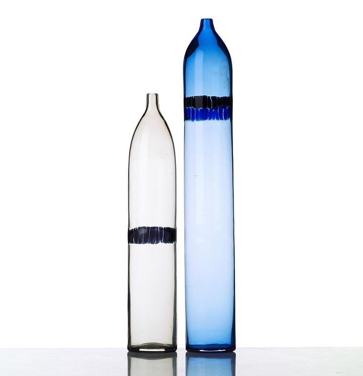 Peter Pelzel, a pair of glass vases by Vistosi, Italy, 1960's.