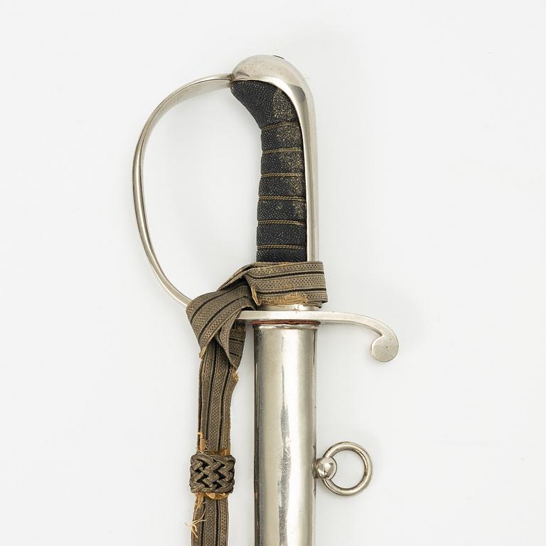 Saber, Swedish, from around the year 1900, with scabard.