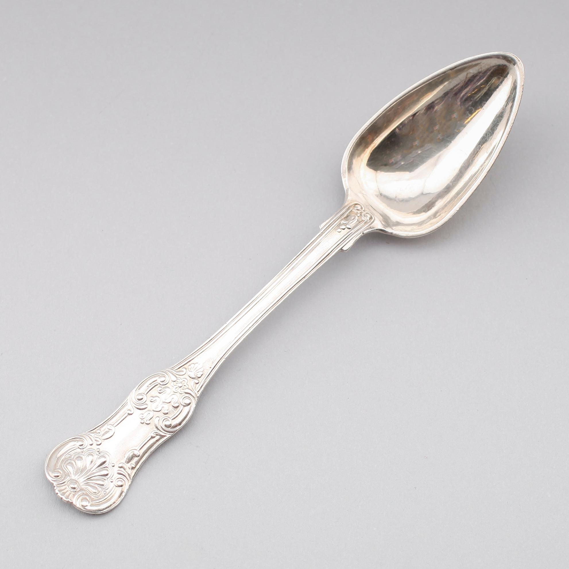 DESSERTSKEDAR, 10 st, silver, Fredrik & Wilhelm Zethelius, Stockholm 1840. Vikt ca 256 gram.