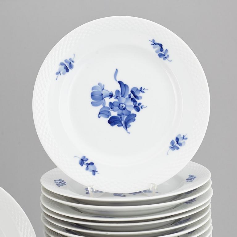 An 42 piece Royal Copenhagen dinner set model 'Blå Blomst'.