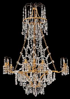 A North European circa 1800 eight-light chandelier.
