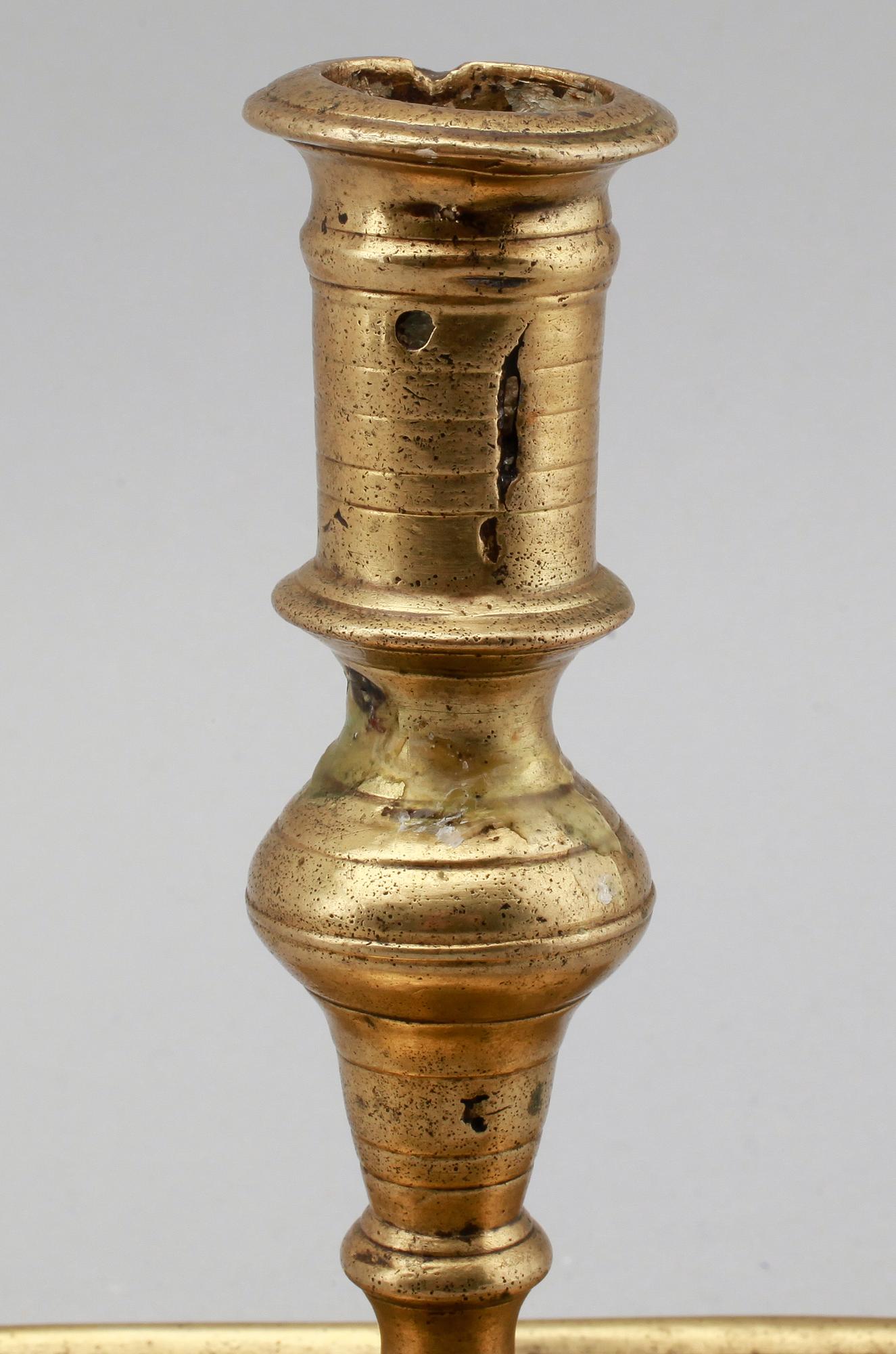 LJUSSTAKE, brons, 1600-tal.