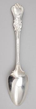 MATSKEDAR, 12 st, silver, Christian Hammer, 1800-tal. Totalvikt ca 1039 g.
