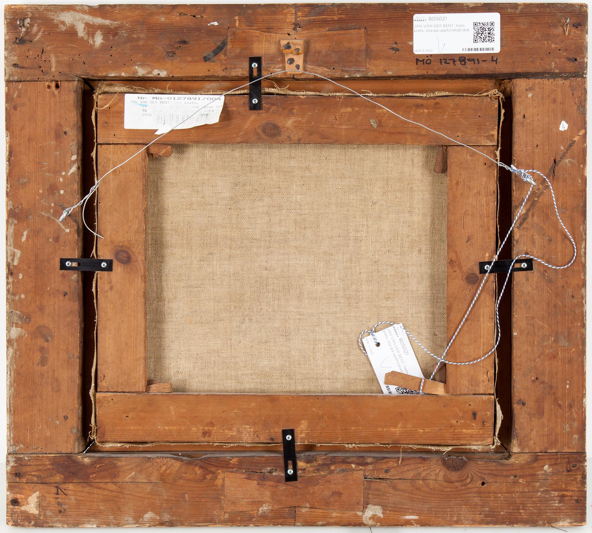 JAN VAN DER BENT, circle of, oil on relined canvas.